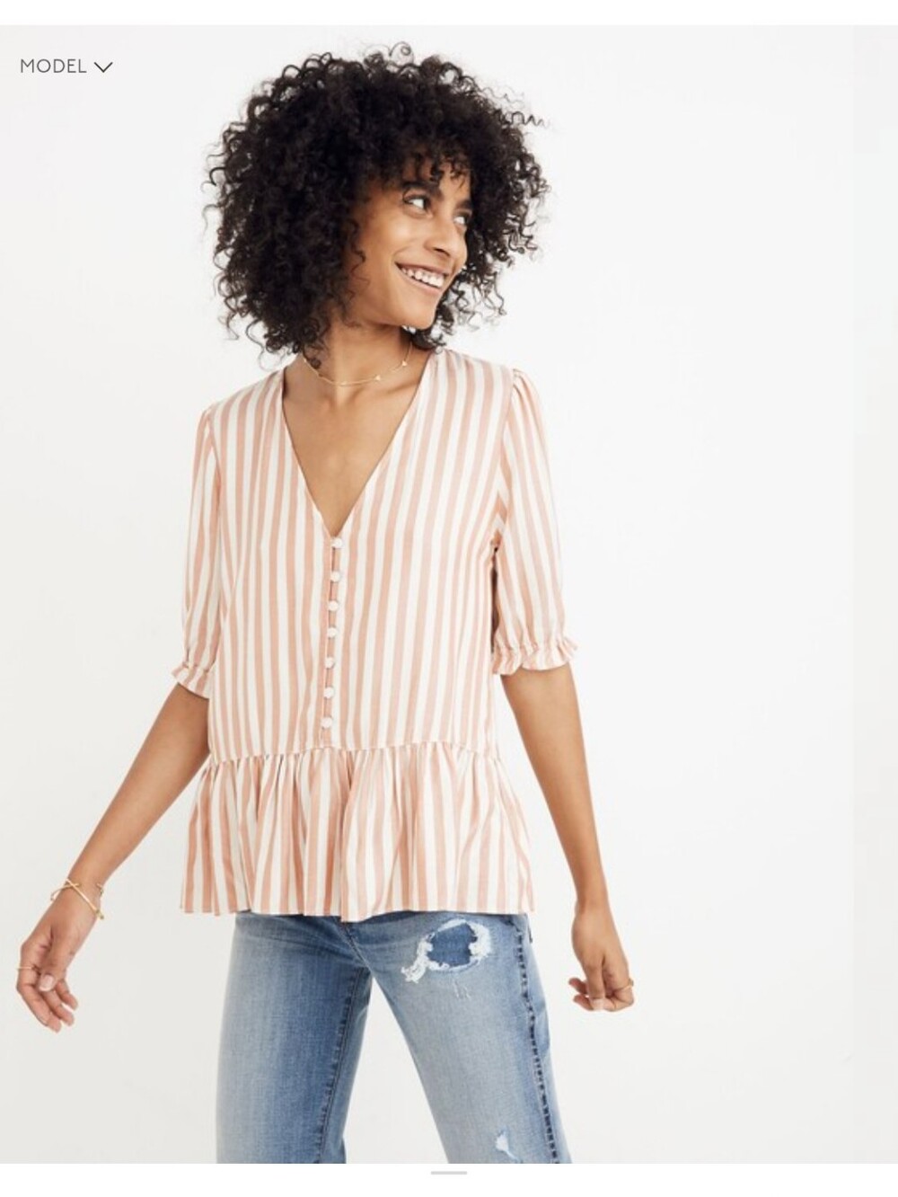 Madewell Courtyard Ruffle Hem Top